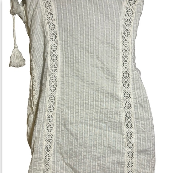 Free People One Shoulder Crochet Lace Inset Dress Bella in Ivory Size Medium - Picture 11 of 16